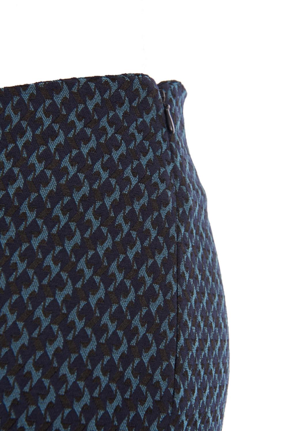 Save The Queen Pantaloni A Sigaretta In Tessuto Jacquard Blu Azzurro E Nero
