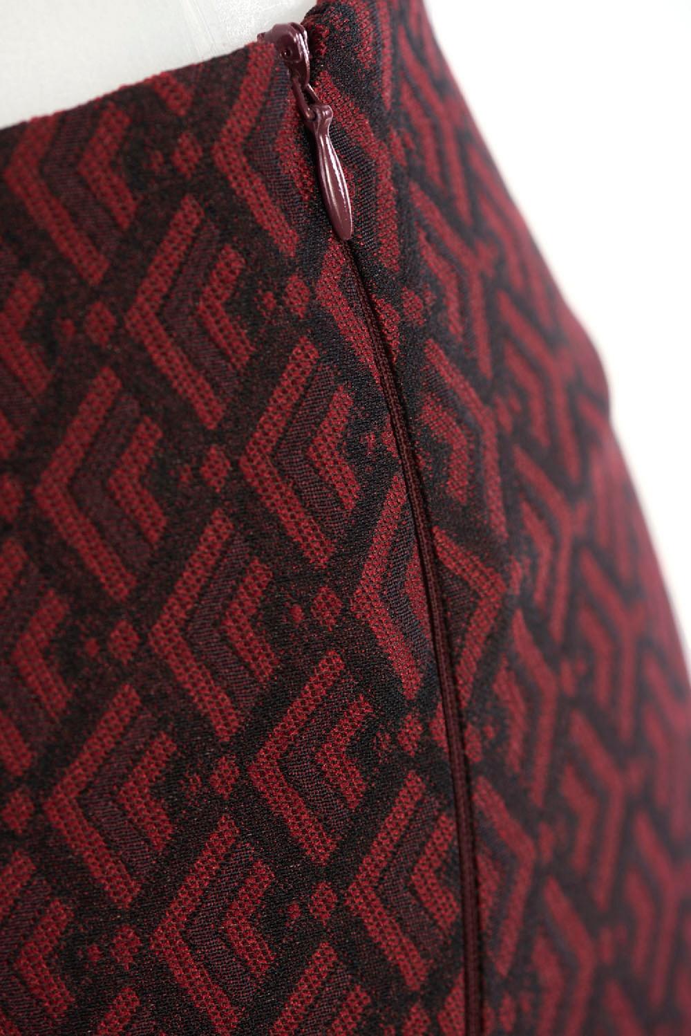 Save The Queen Pantaloni A Sigaretta In Tessuto Jacquard Bordeaux Nero E Viola