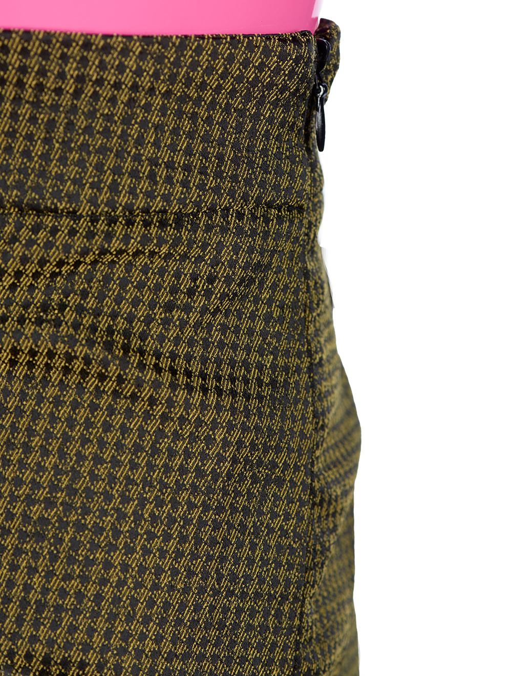 Save The Queen Pantaloni A Sigaretta In Tessuto Jacquard Nero E Verde