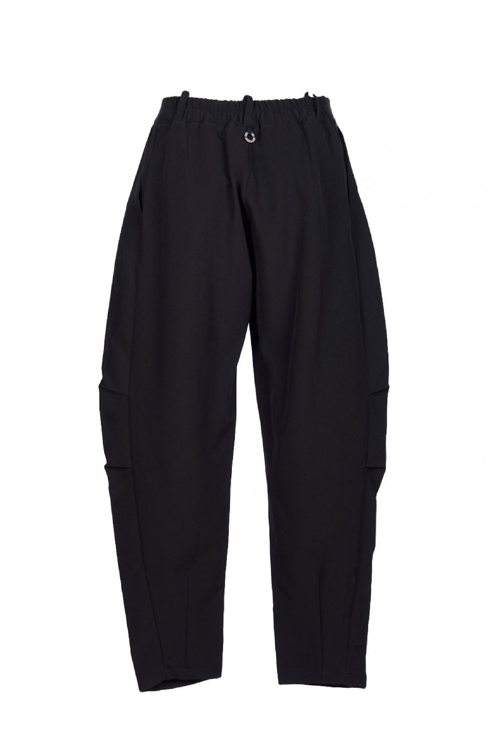 Save The Queen Pantaloni Ad Anfora In Crepe Nero Elasticizzato