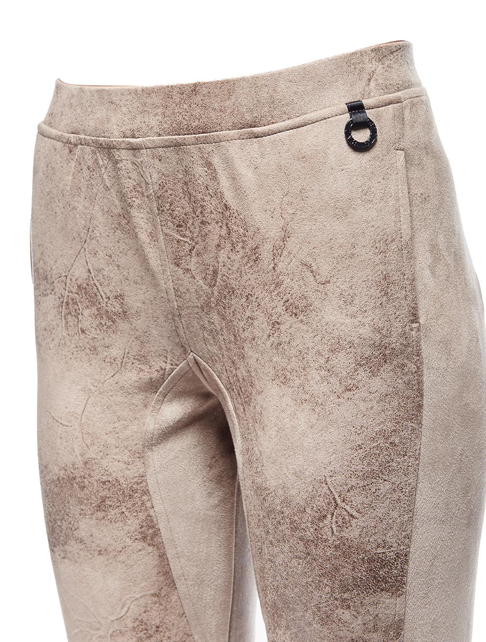 Save The Queen Pantaloni In Alcantara Beige Sfumati