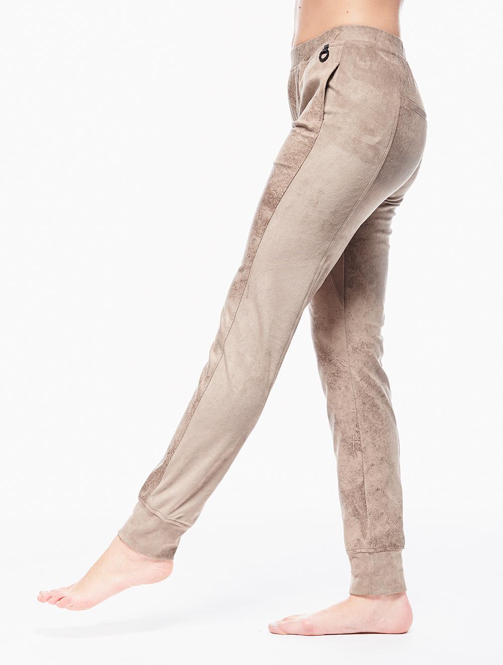 Save The Queen Pantaloni In Alcantara Beige Sfumati