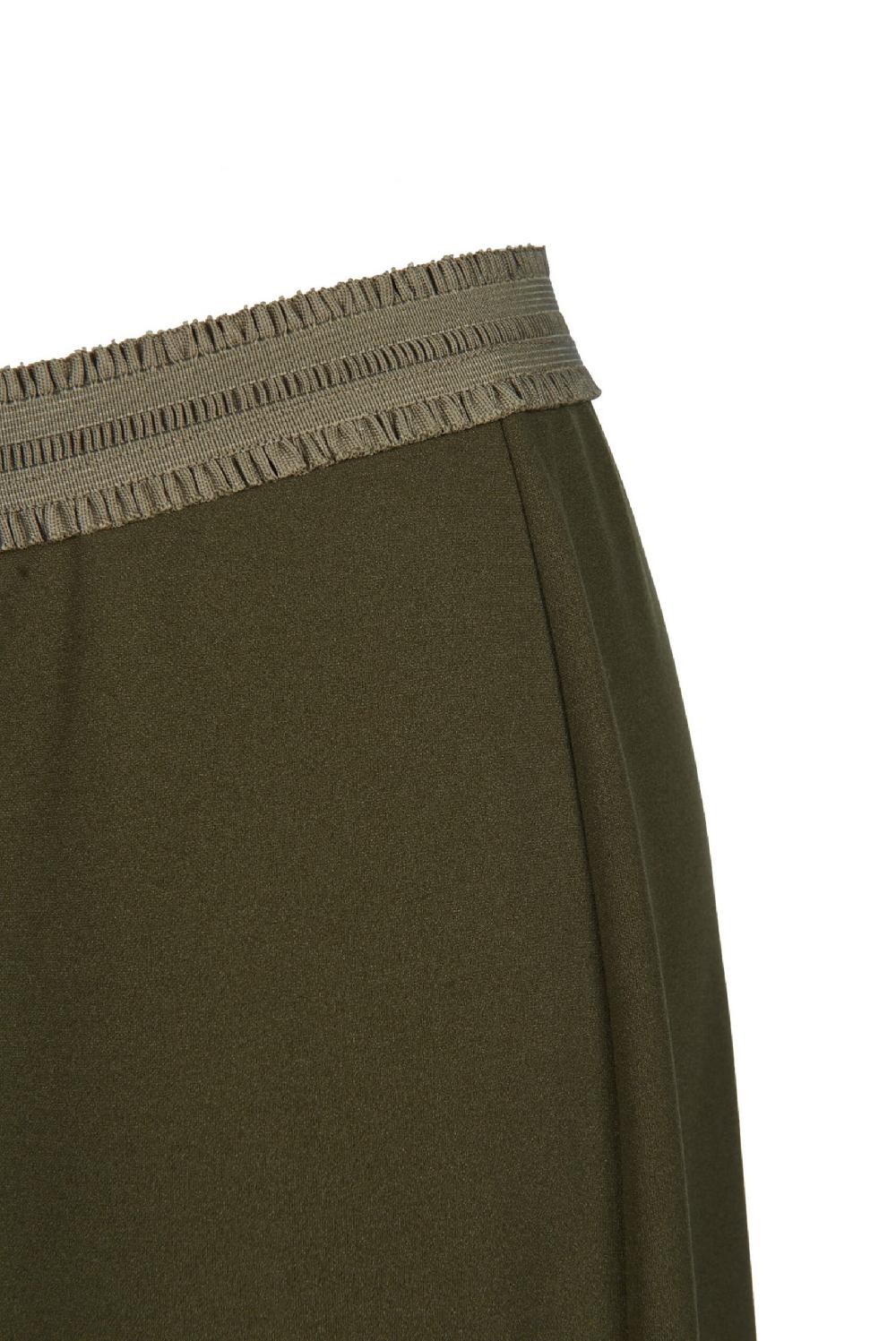 Save The Queen Pantaloni In Crepe Verde Oliva Elasticizzato