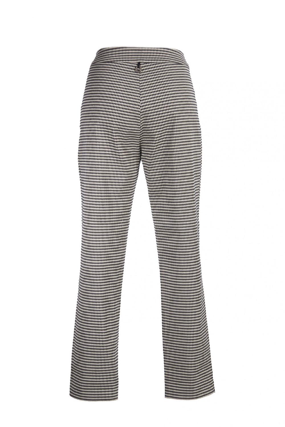 Save The Queen Pantaloni Jacquard A Pied De Poule Bianco E Nero