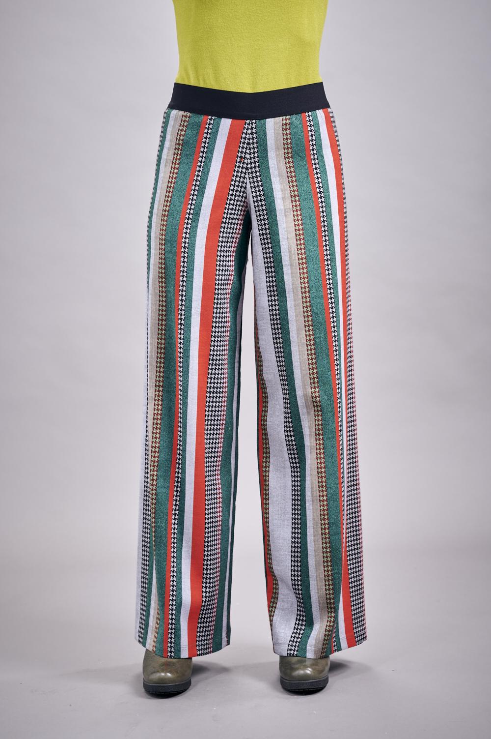 Save The Queen Pantaloni palazzo a righe in viscosa elasticizzata