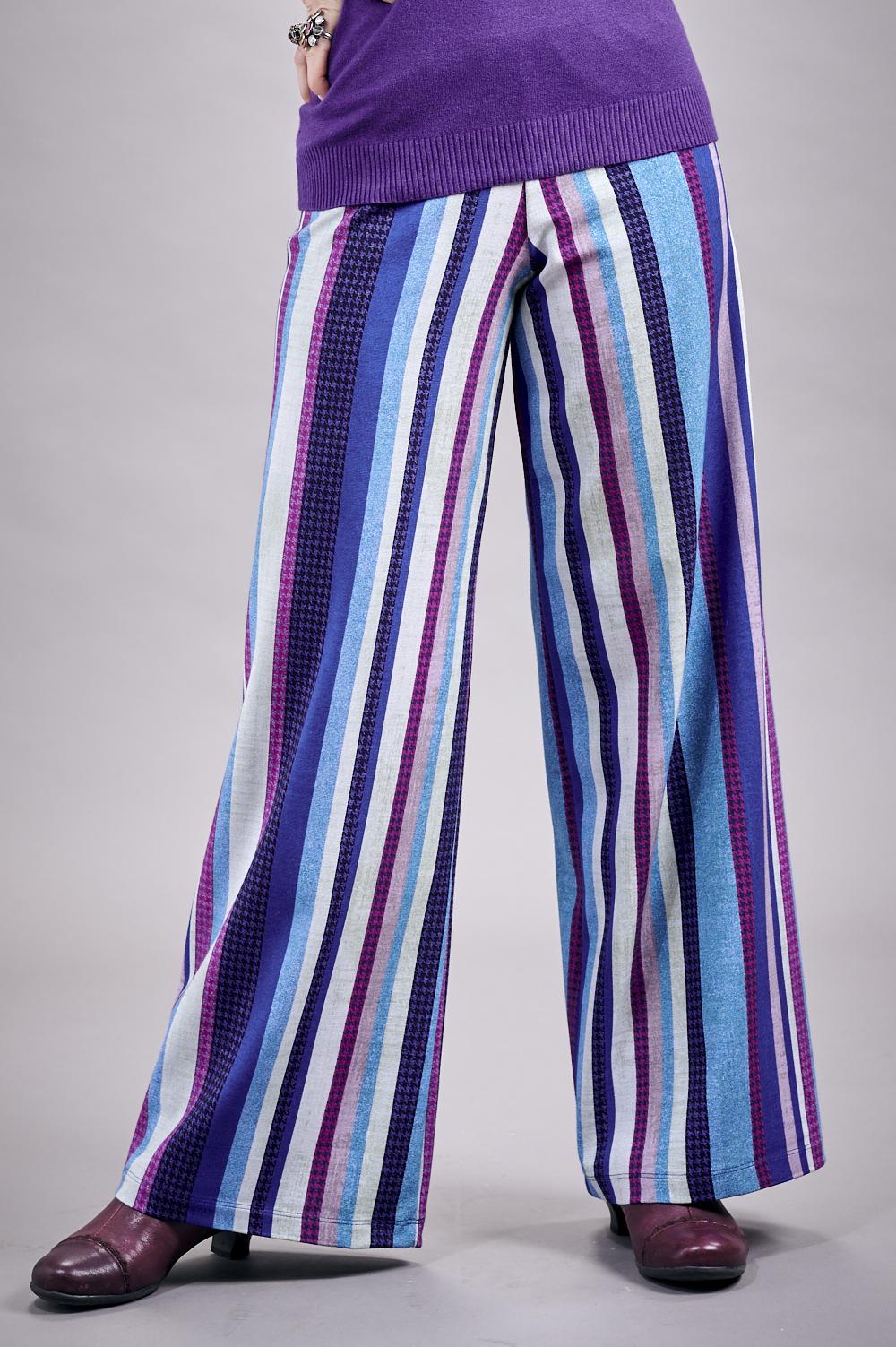 Save The Queen Pantaloni palazzo a righe in viscosa elasticizzata