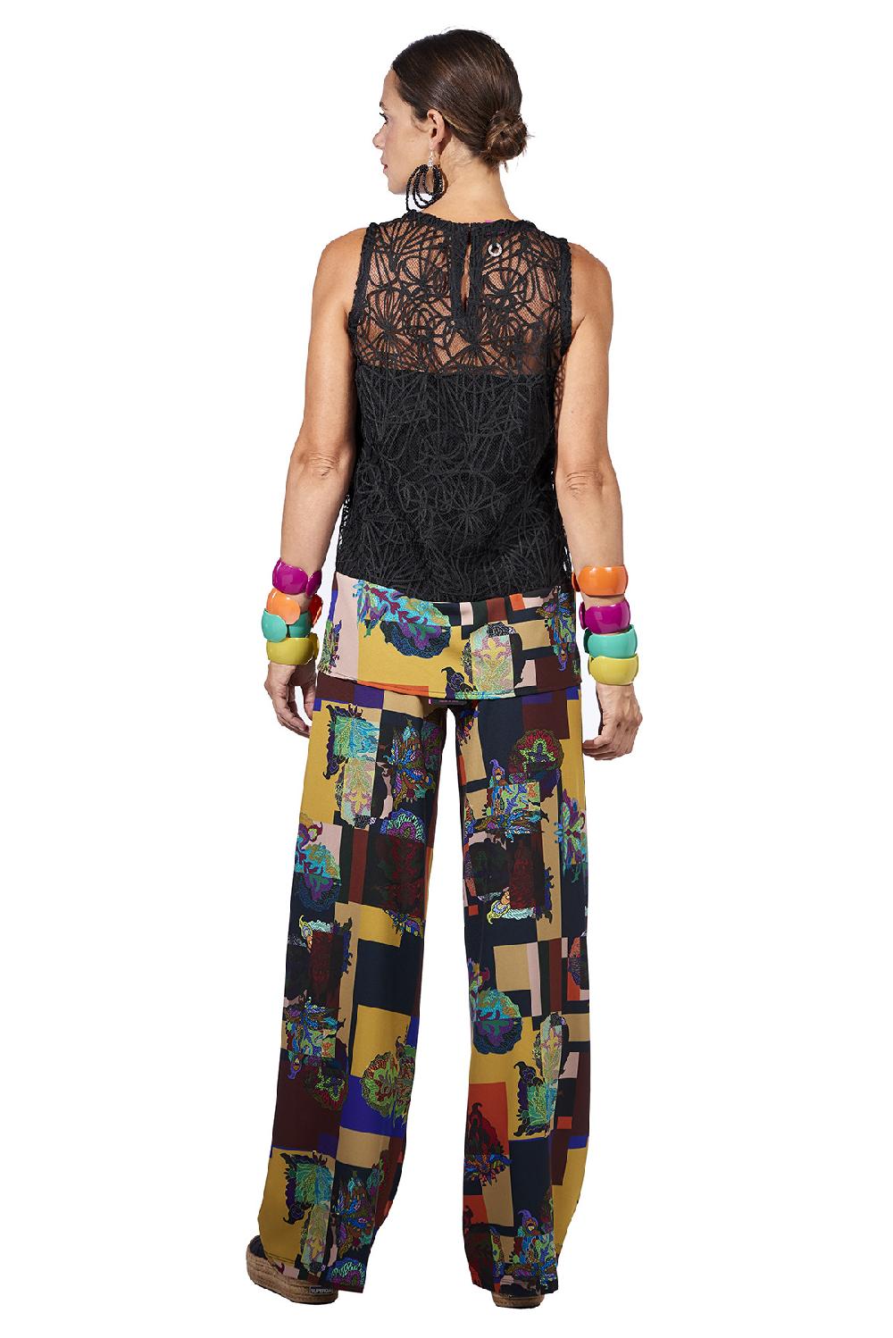 Save The Queen Pantaloni Palazzo Con Stampa Dedicata All’Oriente