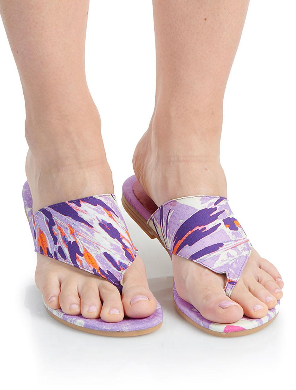 Save The Queen Sandali Flat Infradito In Tessuto Con Stampa Dedicata All’Australia