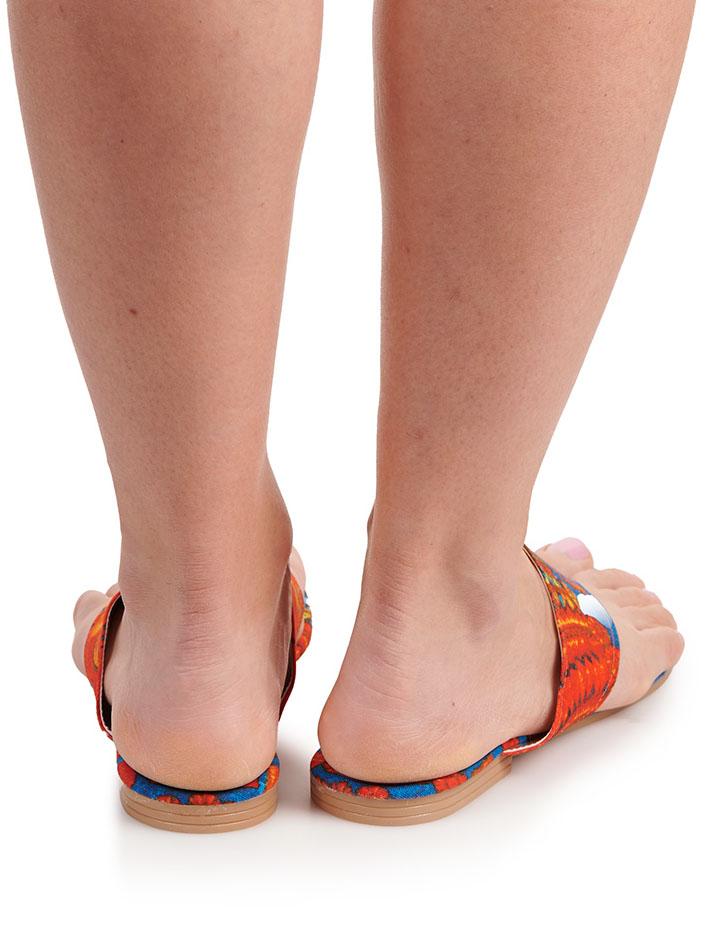 Save The Queen Sandali Flat Infradito In Tessuto Stampato