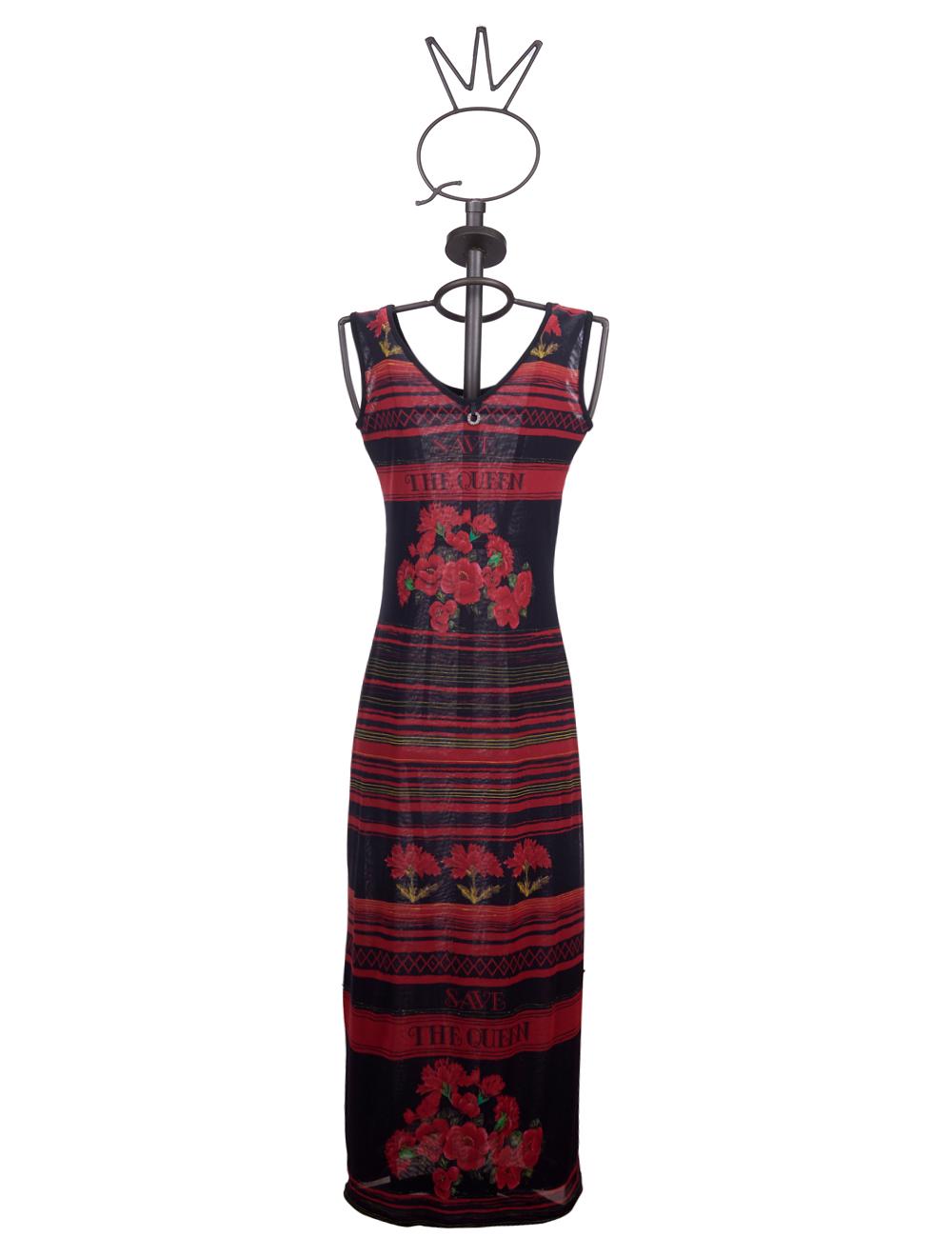 Save The Queen Abito Lungo In Tulle Stampato