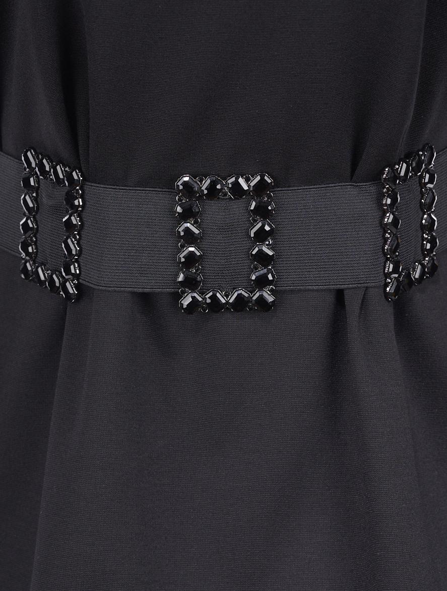 Save The Queen Abito Nero Con Rouches E Cinturone