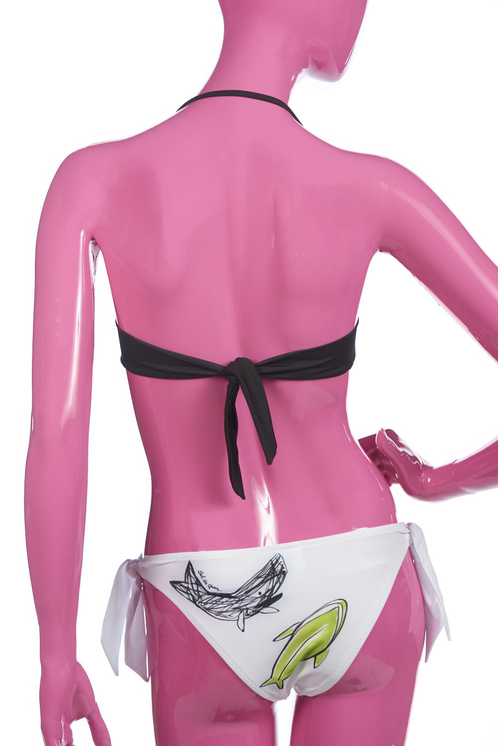 Save The Queen Bikini A Fascia Con Stampa Pesci