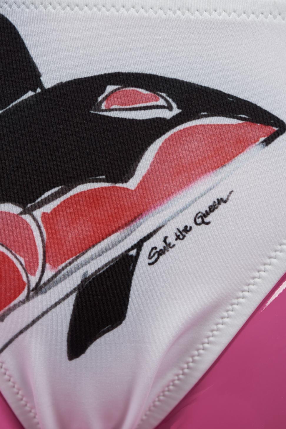 Save The Queen Bikini A Fascia Con Stampa Pesci