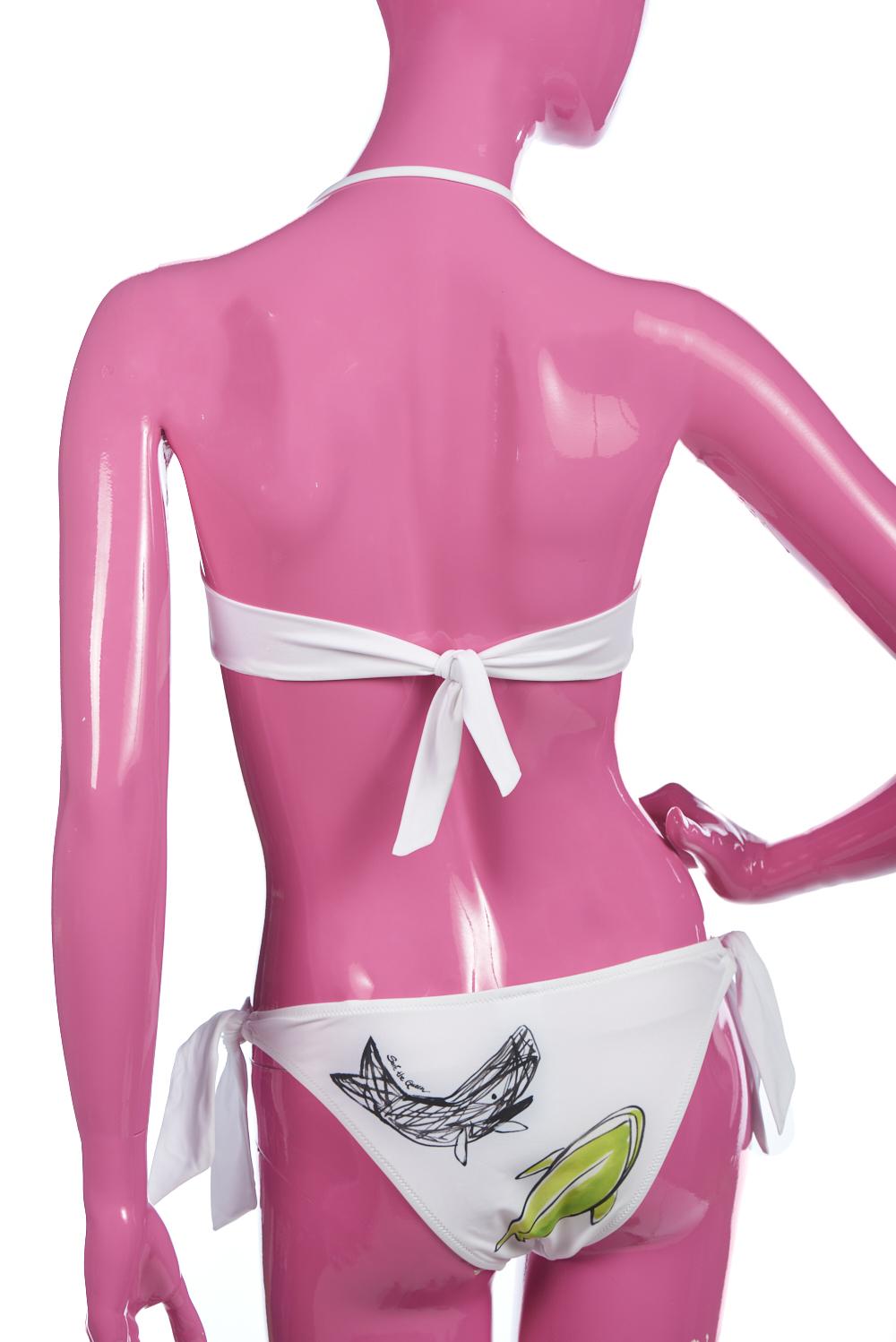 Save The Queen Bikini A Fascia Con Stampa Pesci