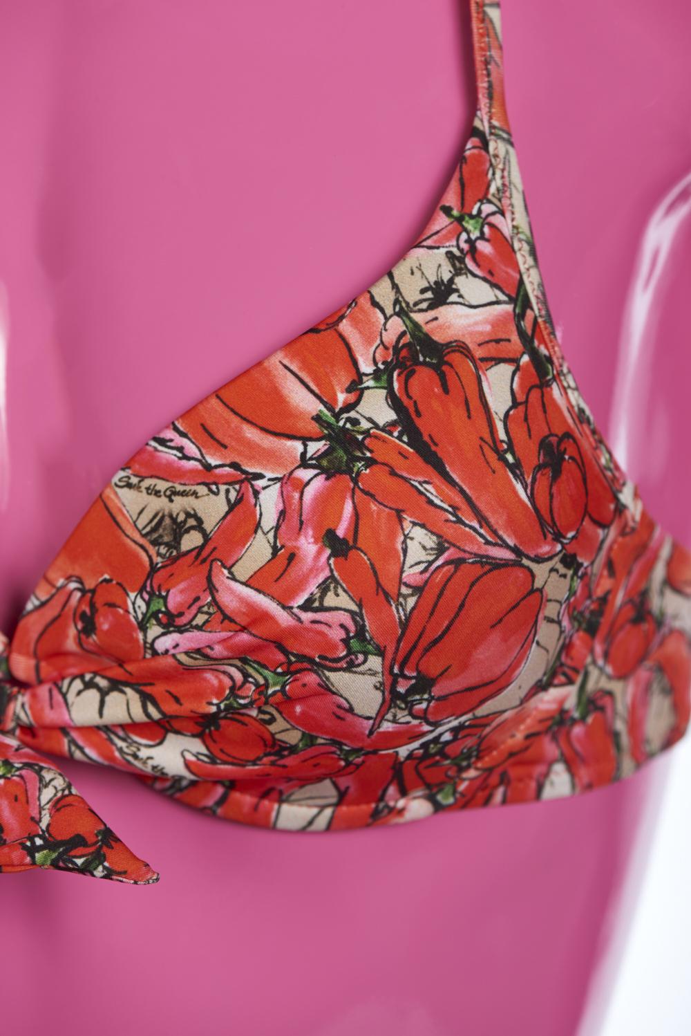 Save The Queen Bikini Push Up Con Stampa Peperoni