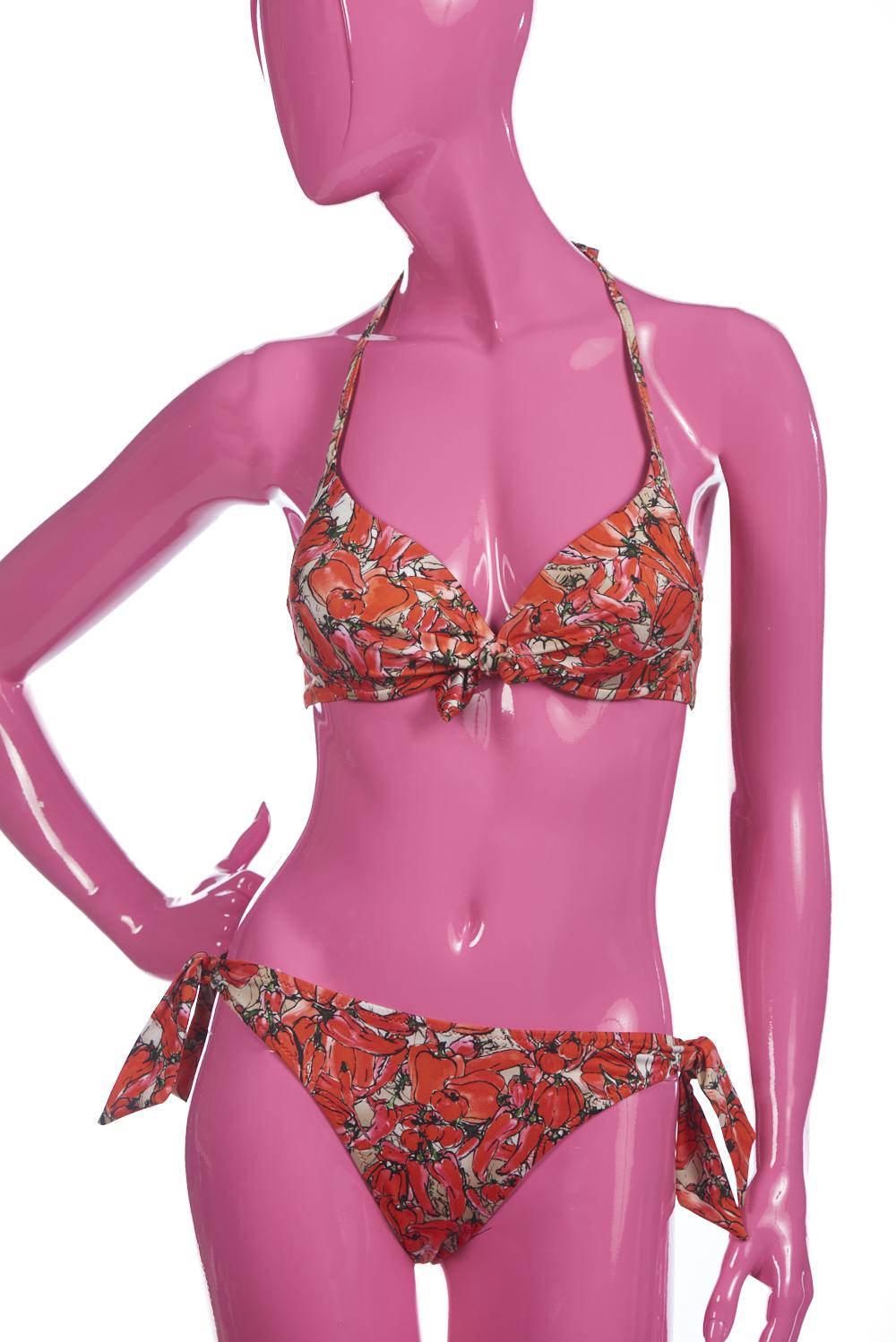 Save The Queen Bikini push up con stampa peperoni
