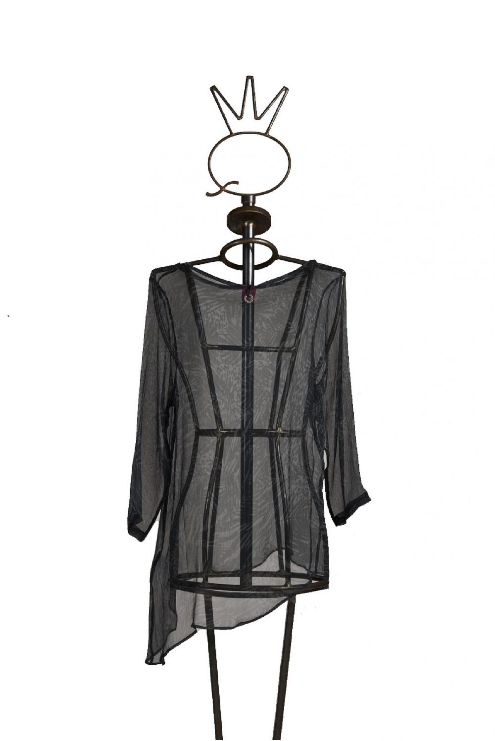 Save The Queen Blusa In Seta Con Stampa Foglie