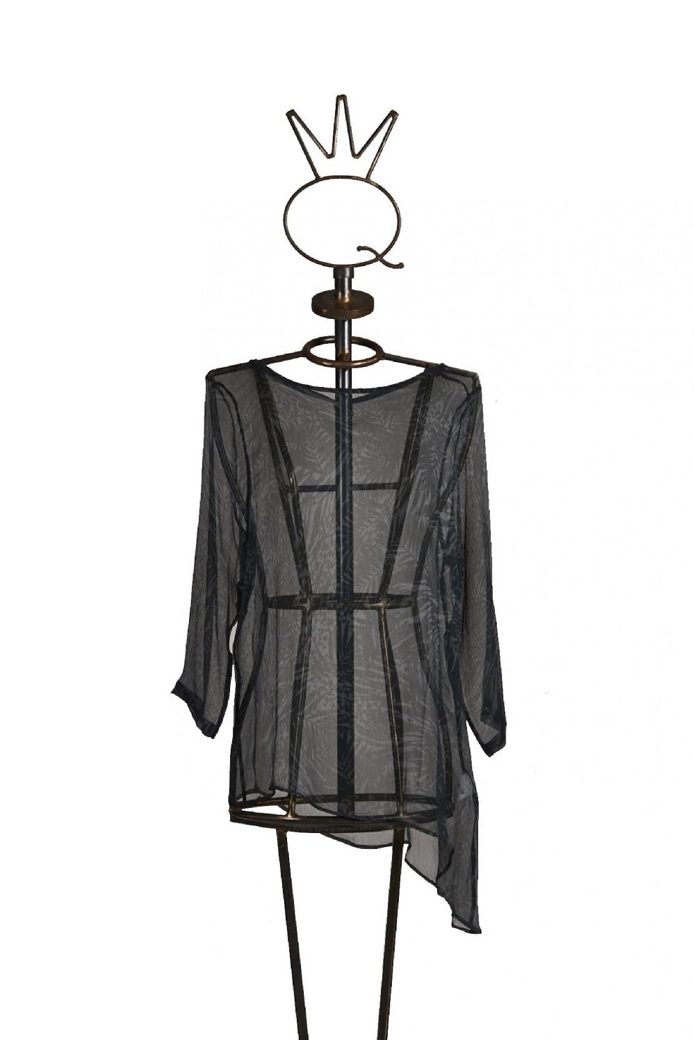 Save The Queen Blusa in seta con stampa foglie