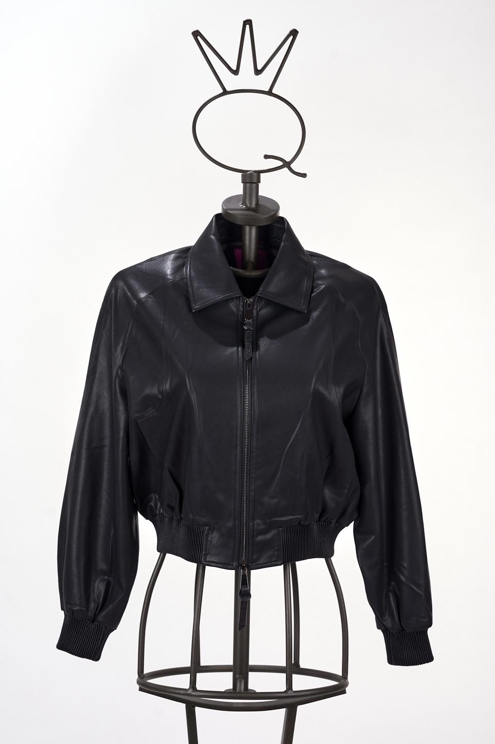 Save The Queen Bomber In Ecopelle Nera