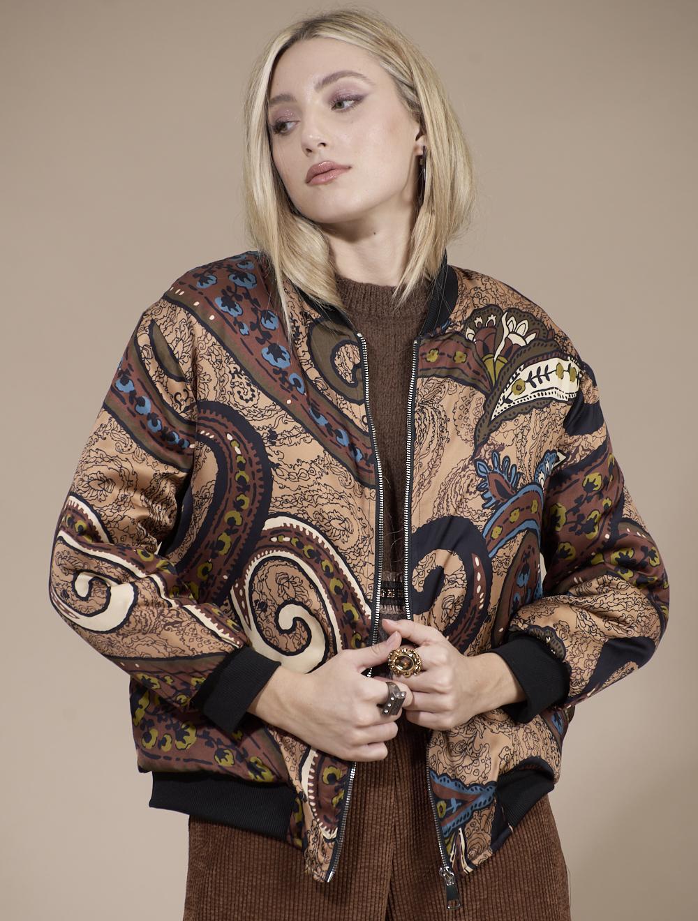 Save The Queen Bomber in tessuto stampato