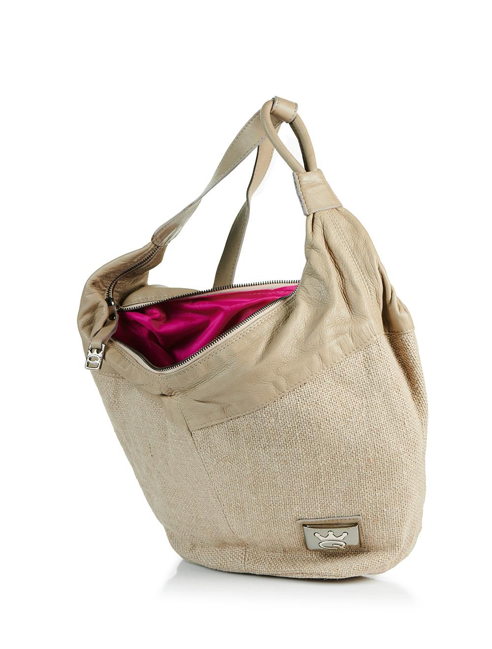 Save The Queen Borsa Beige In Cotone
