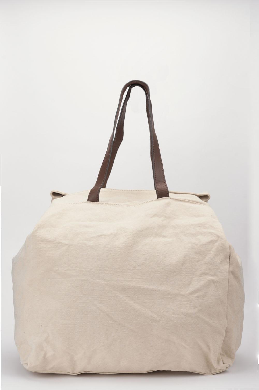 Save The Queen Borsa Grande In Cotone E Pelle