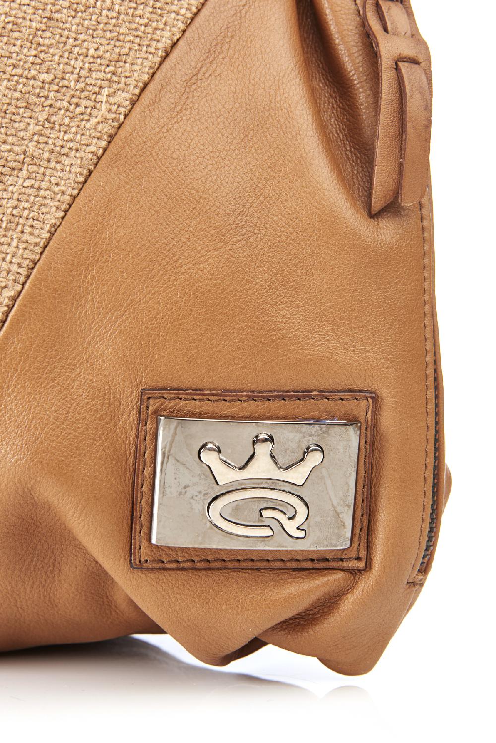 Save The Queen Borsa Grande In Pelle E Iuta