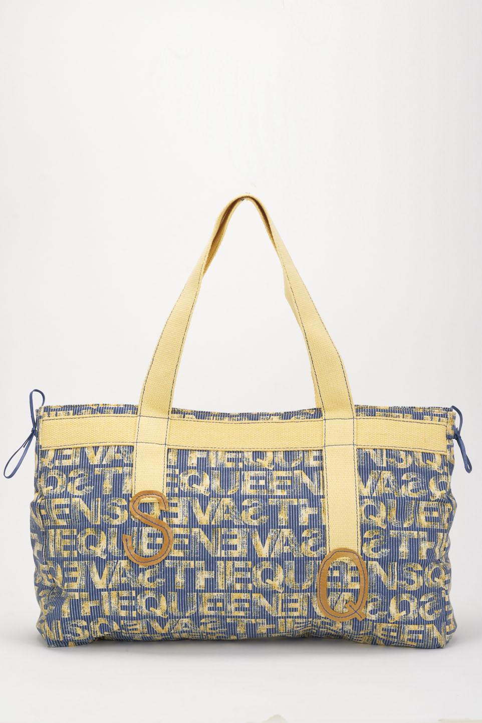 Save The Queen Borsa In Canvas Di Cotone