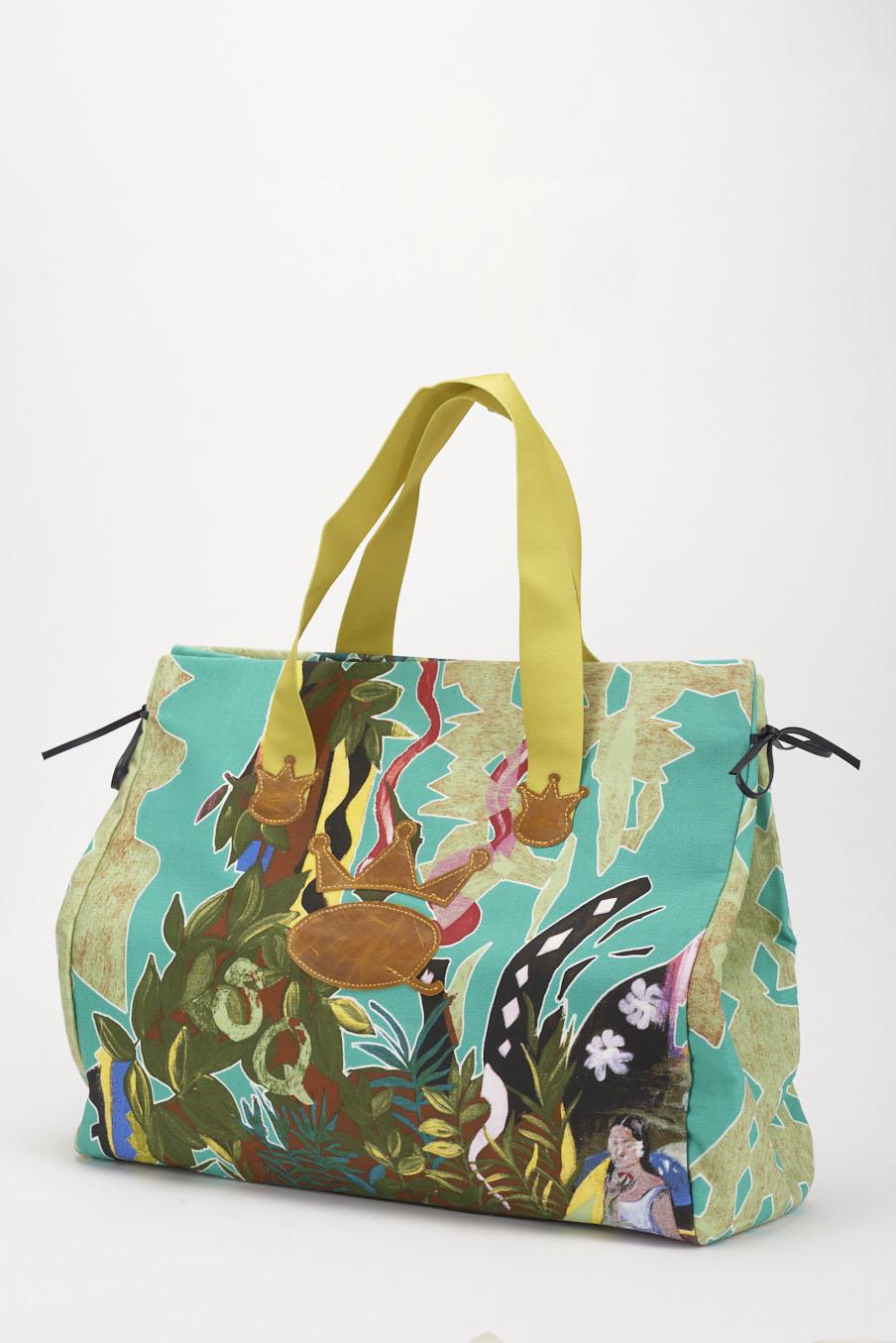 Save The Queen Borsa In Canvas Di Cotone