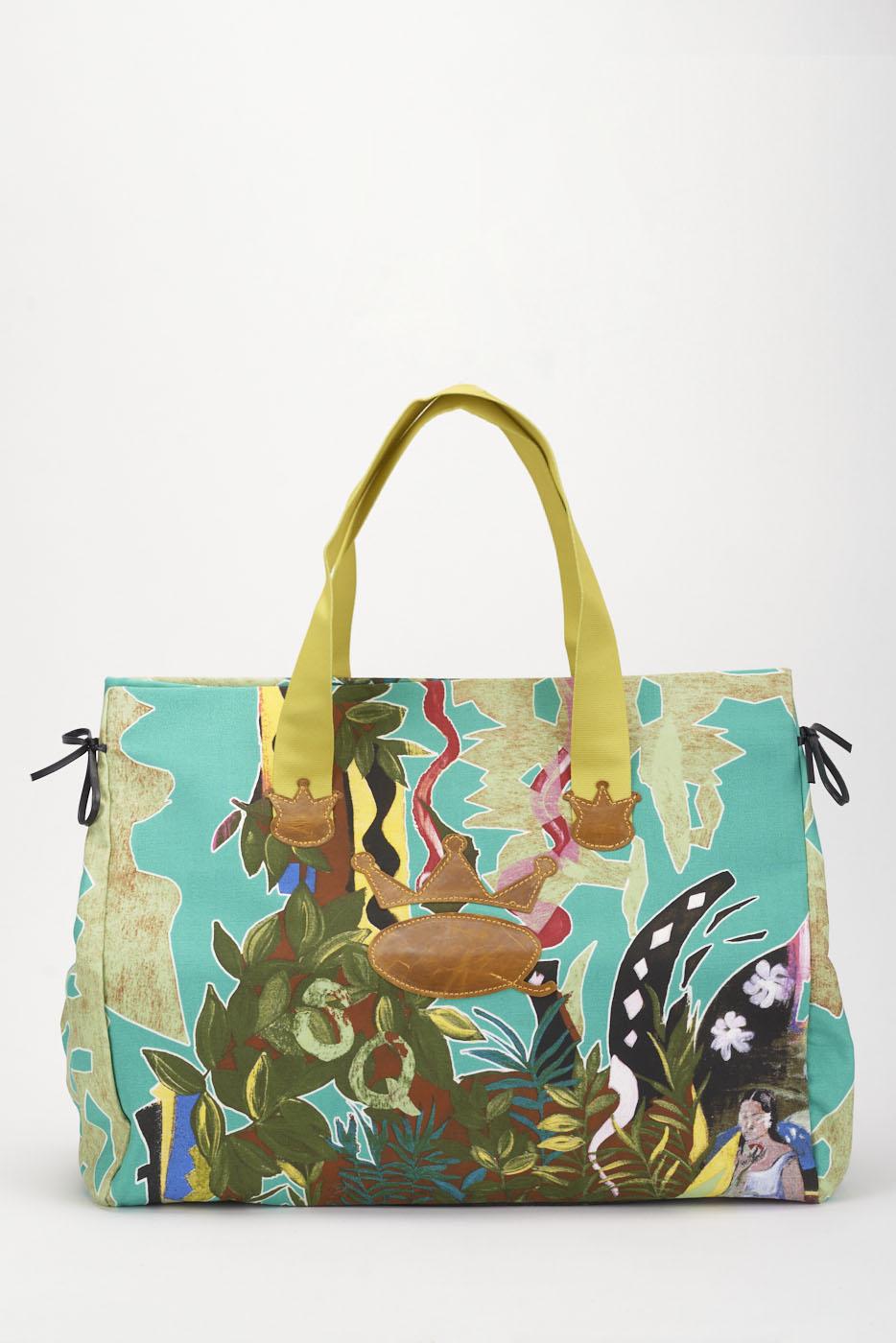 Save The Queen Borsa In Canvas Di Cotone