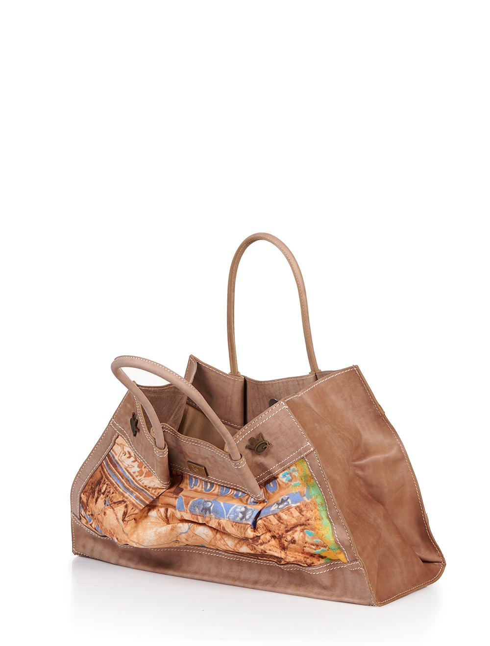 Save The Queen Borsa In Cotone E Pelle