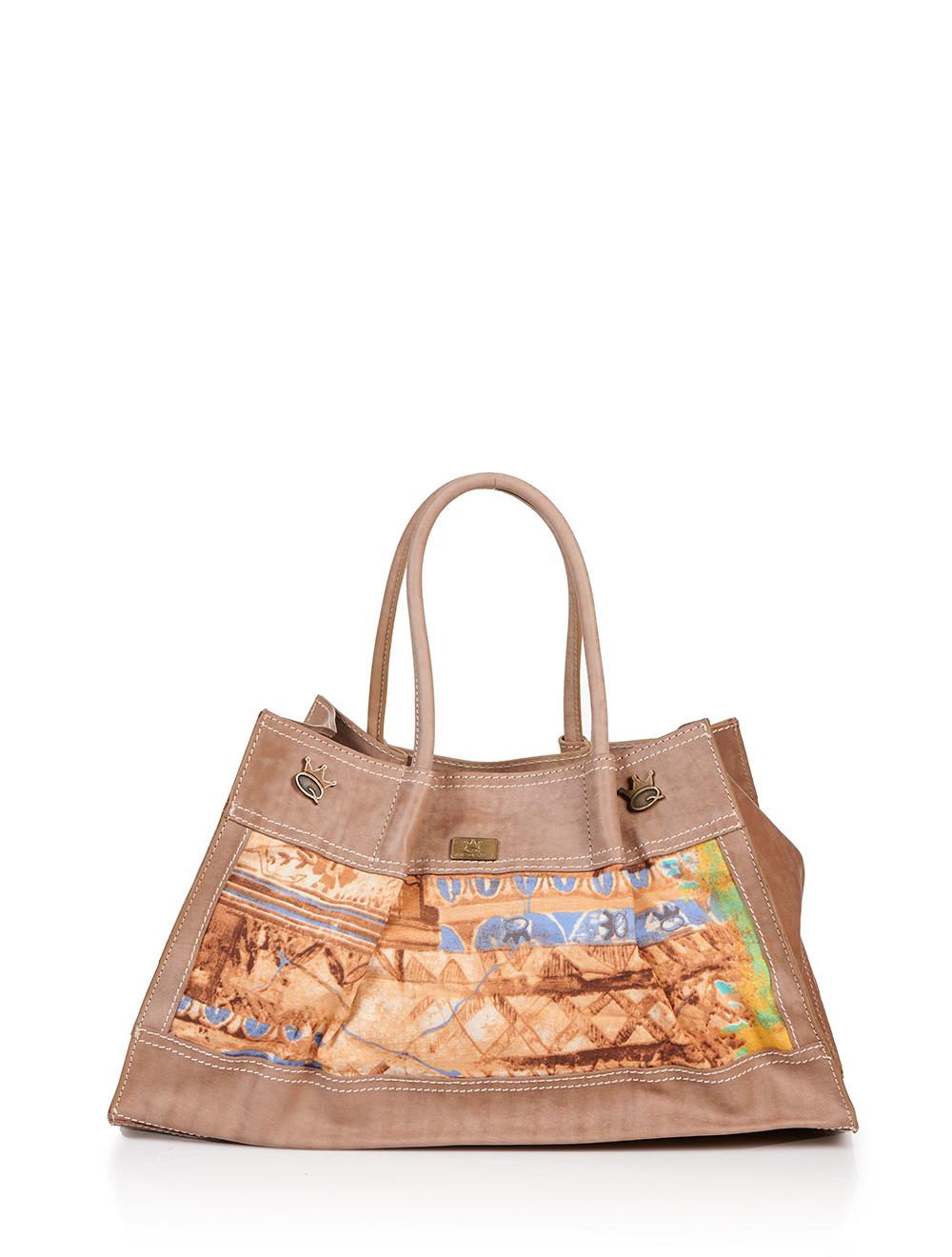 Save The Queen Borsa in cotone e pelle