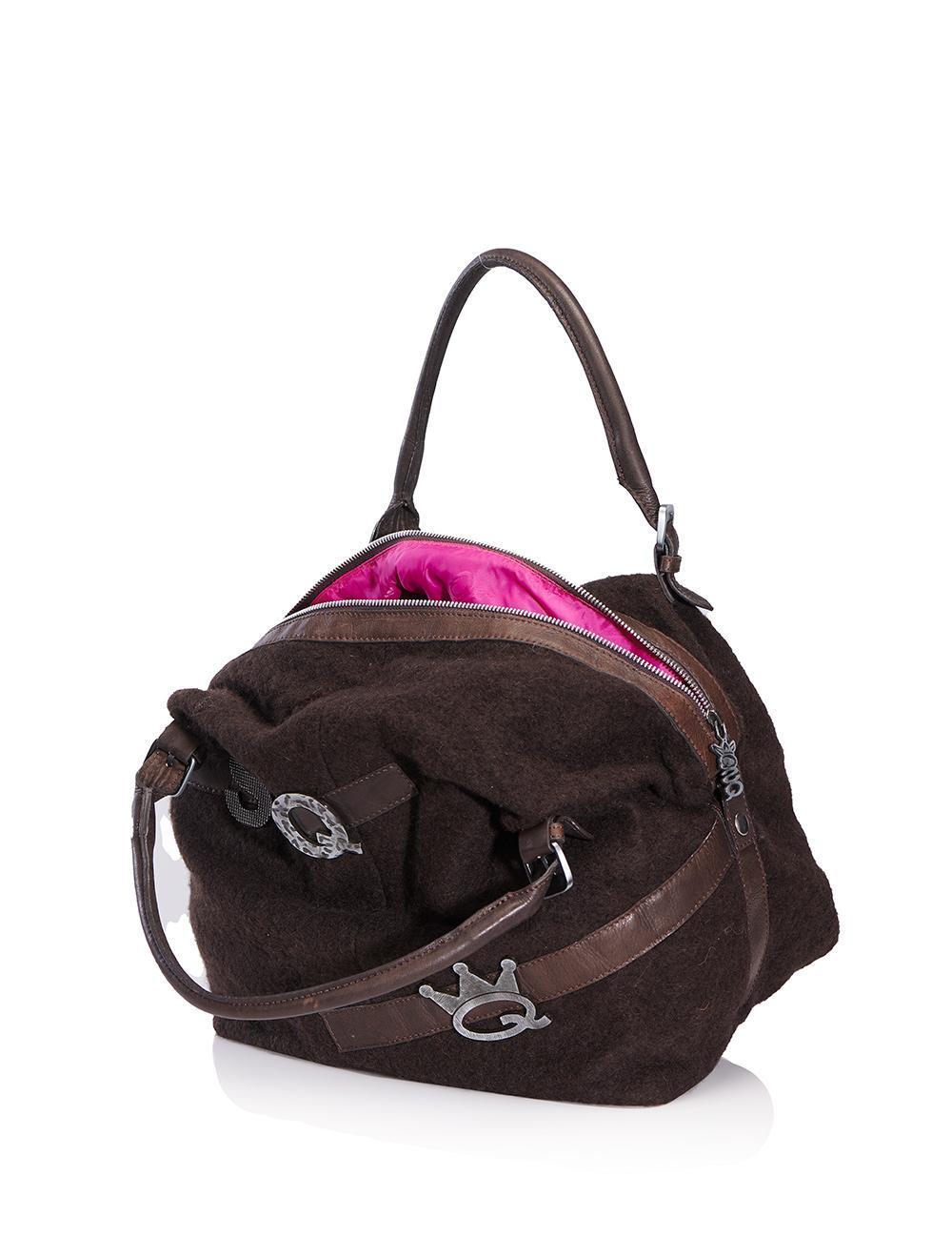 Save The Queen Borsa In Lana E Pelle