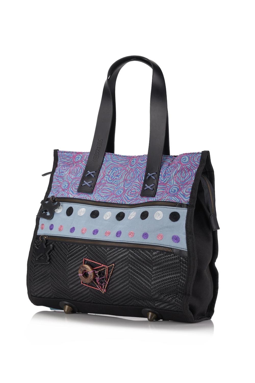 Save The Queen Borsa In Paglia E Tessuto Ricamato