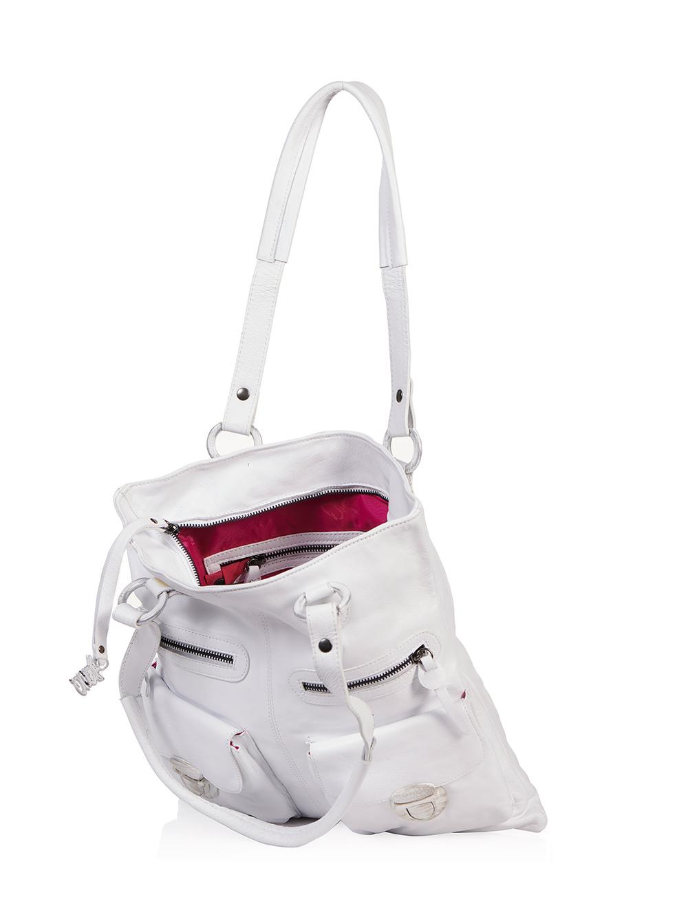 Save The Queen Borsa In Pelle Bianca