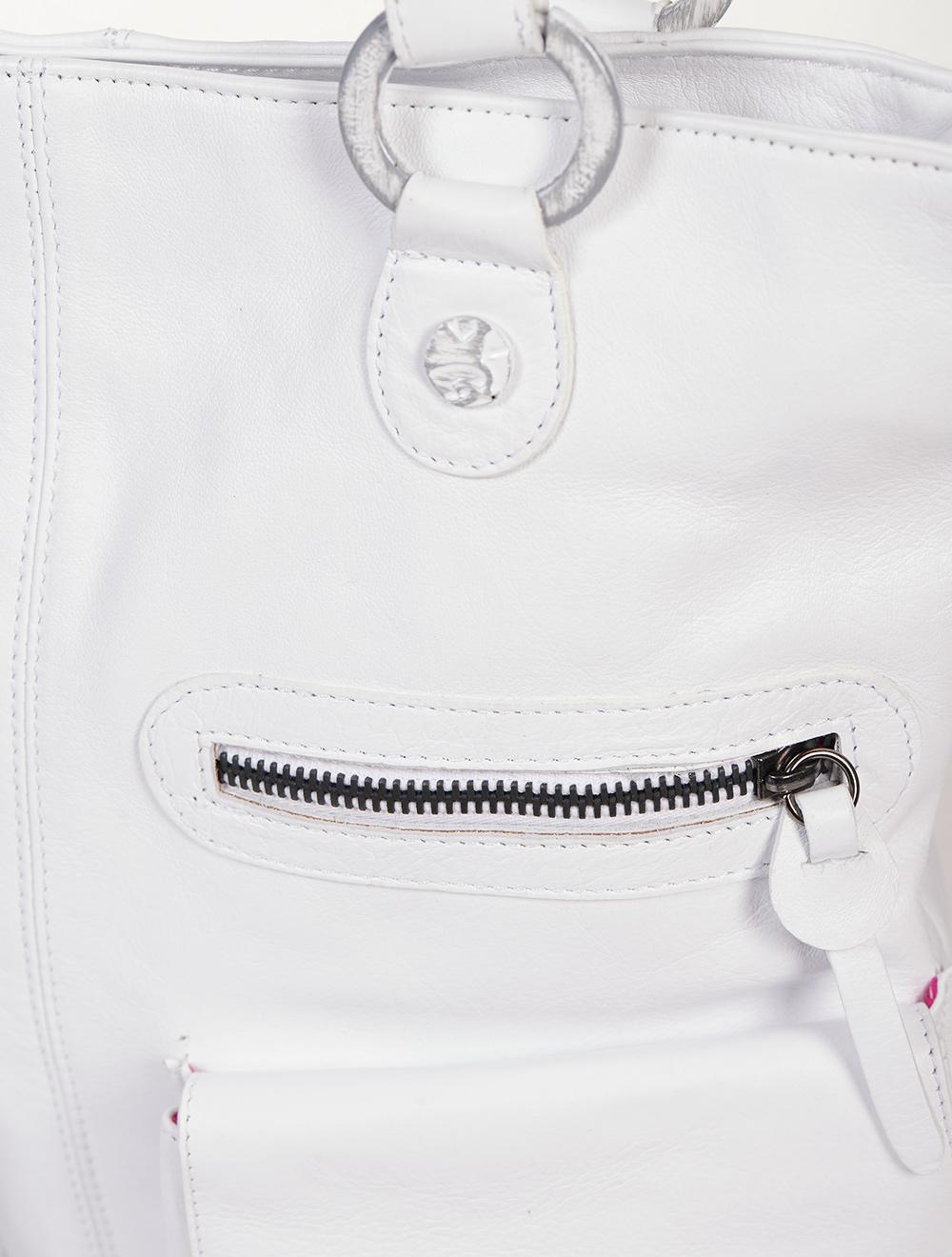 Save The Queen Borsa In Pelle Bianca