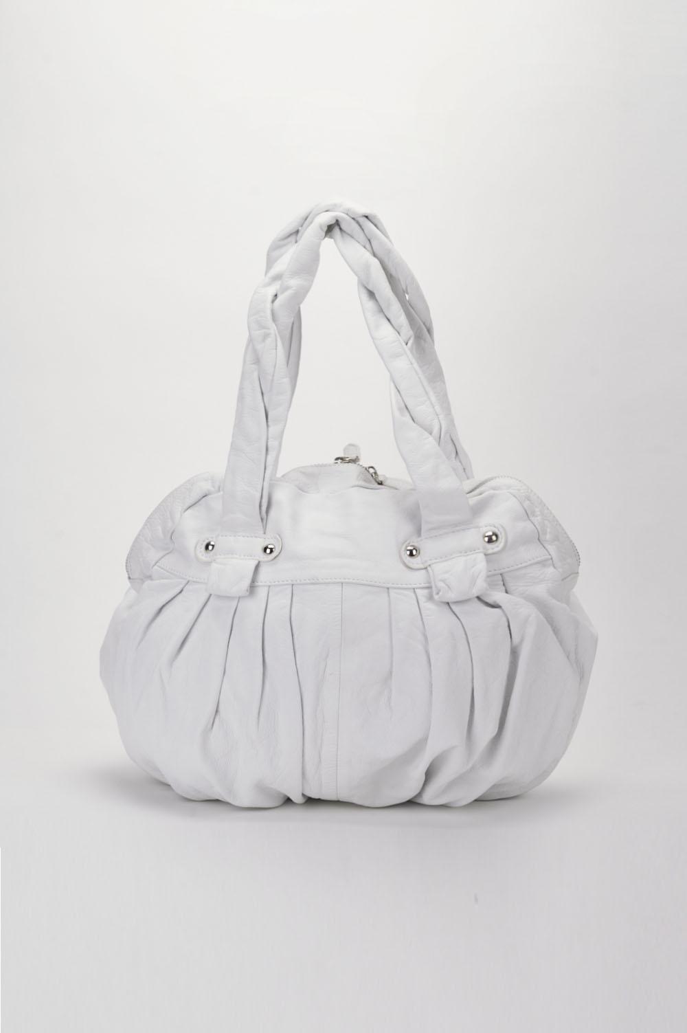Save The Queen Borsa In Pelle Bianca