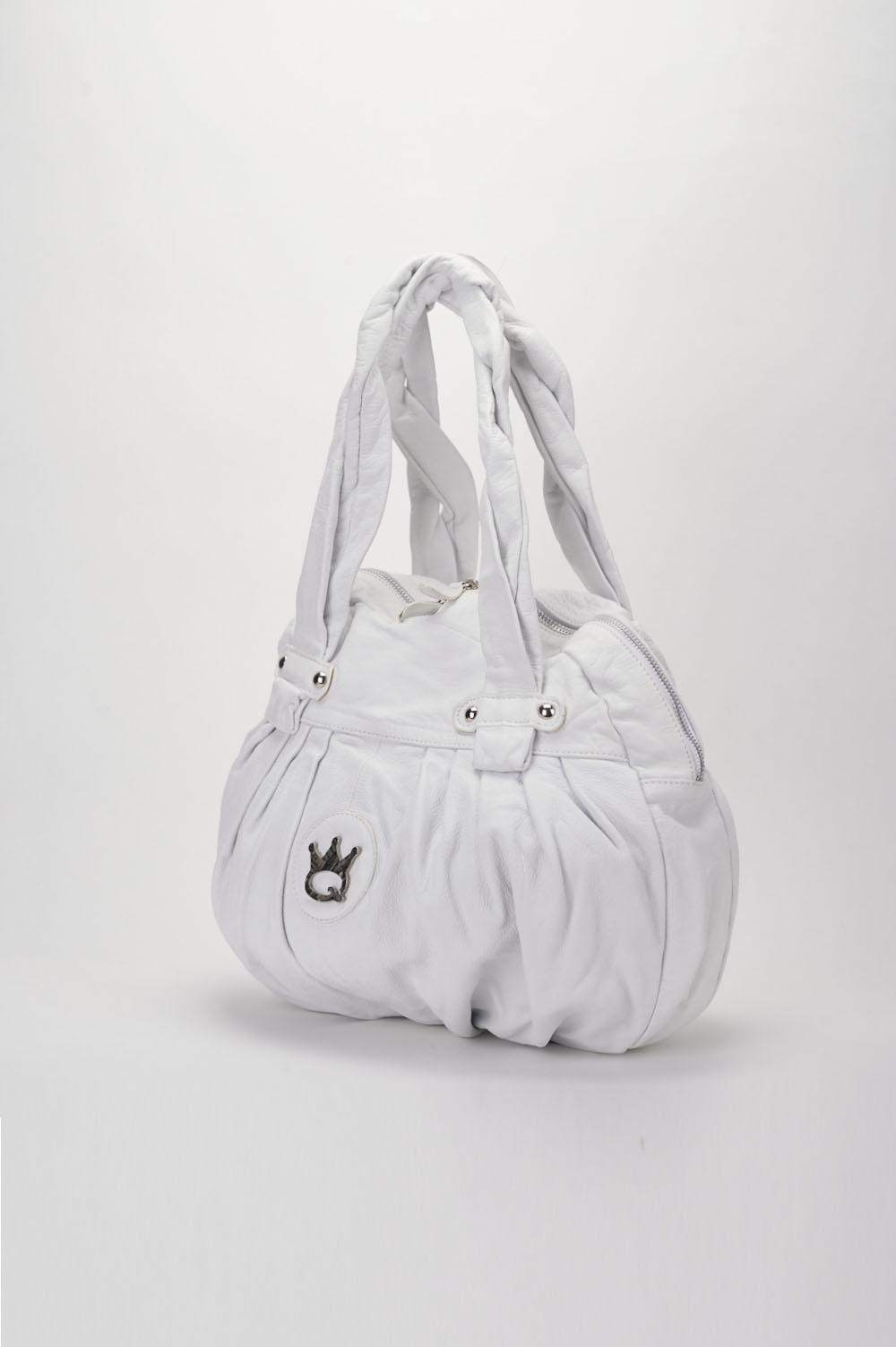 Save The Queen Borsa In Pelle Bianca