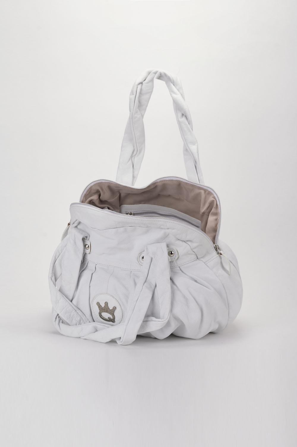 Save The Queen Borsa In Pelle Bianca