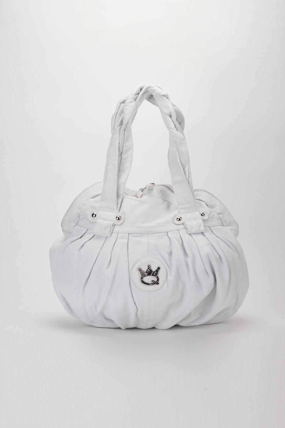 Save The Queen Borsa in pelle bianca