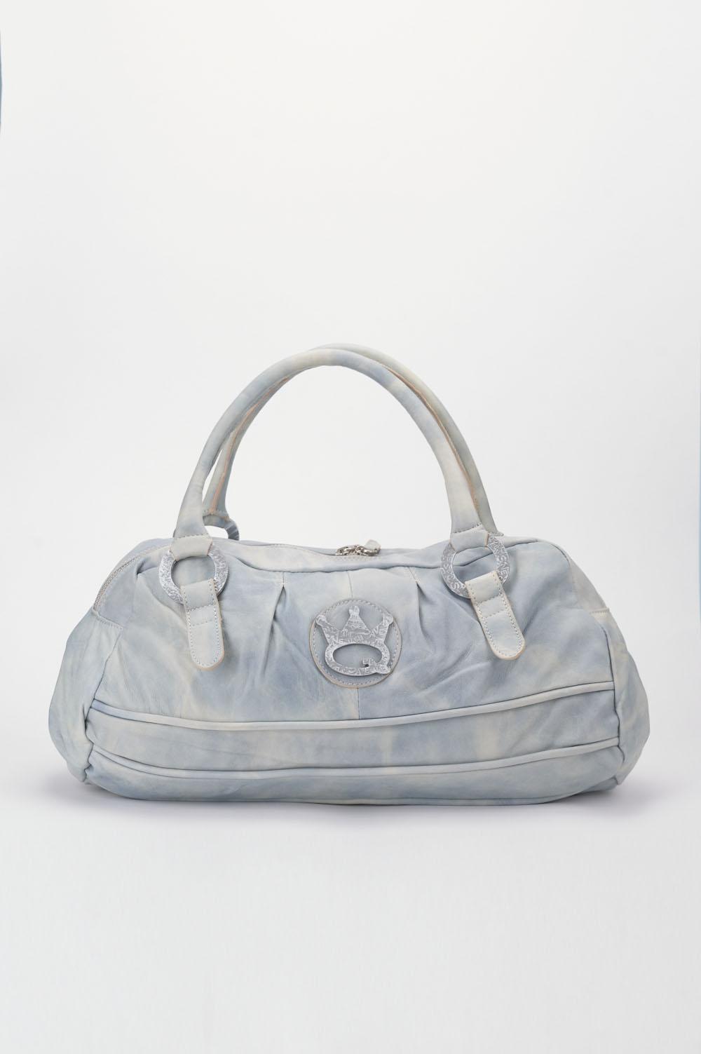 Save The Queen Borsa in pelle celeste