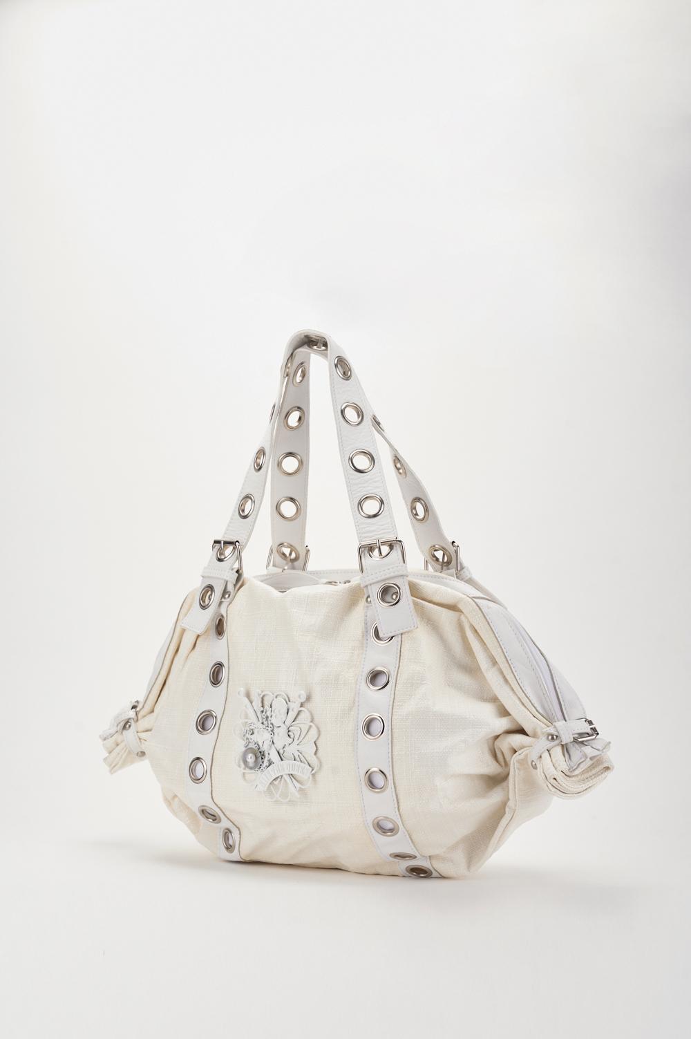 Save The Queen Borsa In Tela Stampata Bianca