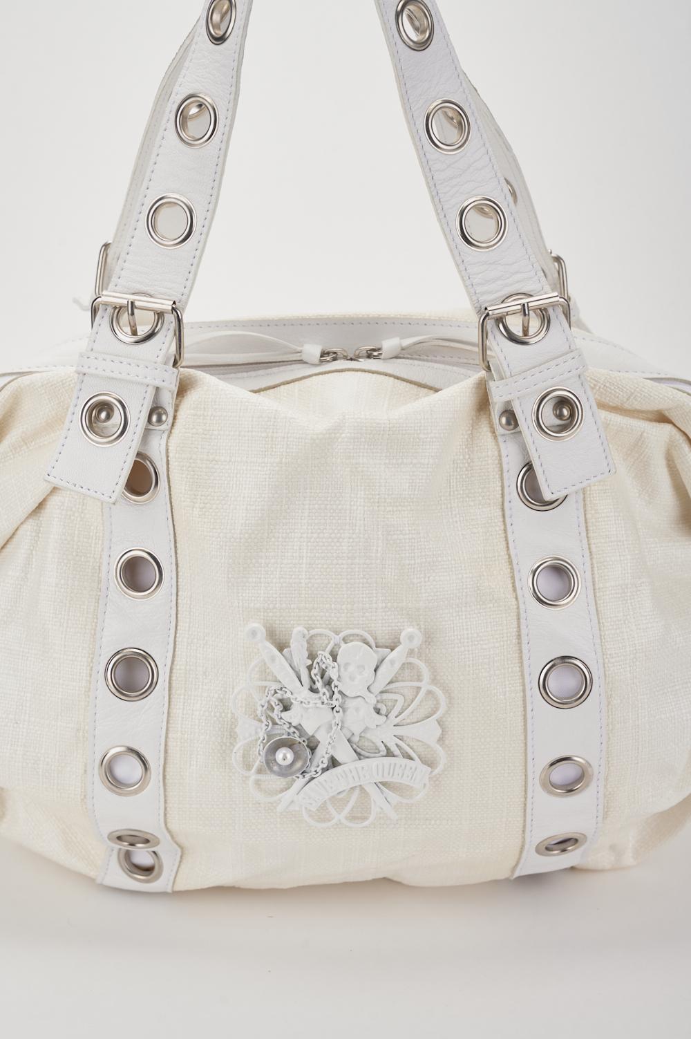 Save The Queen Borsa In Tela Stampata Bianca
