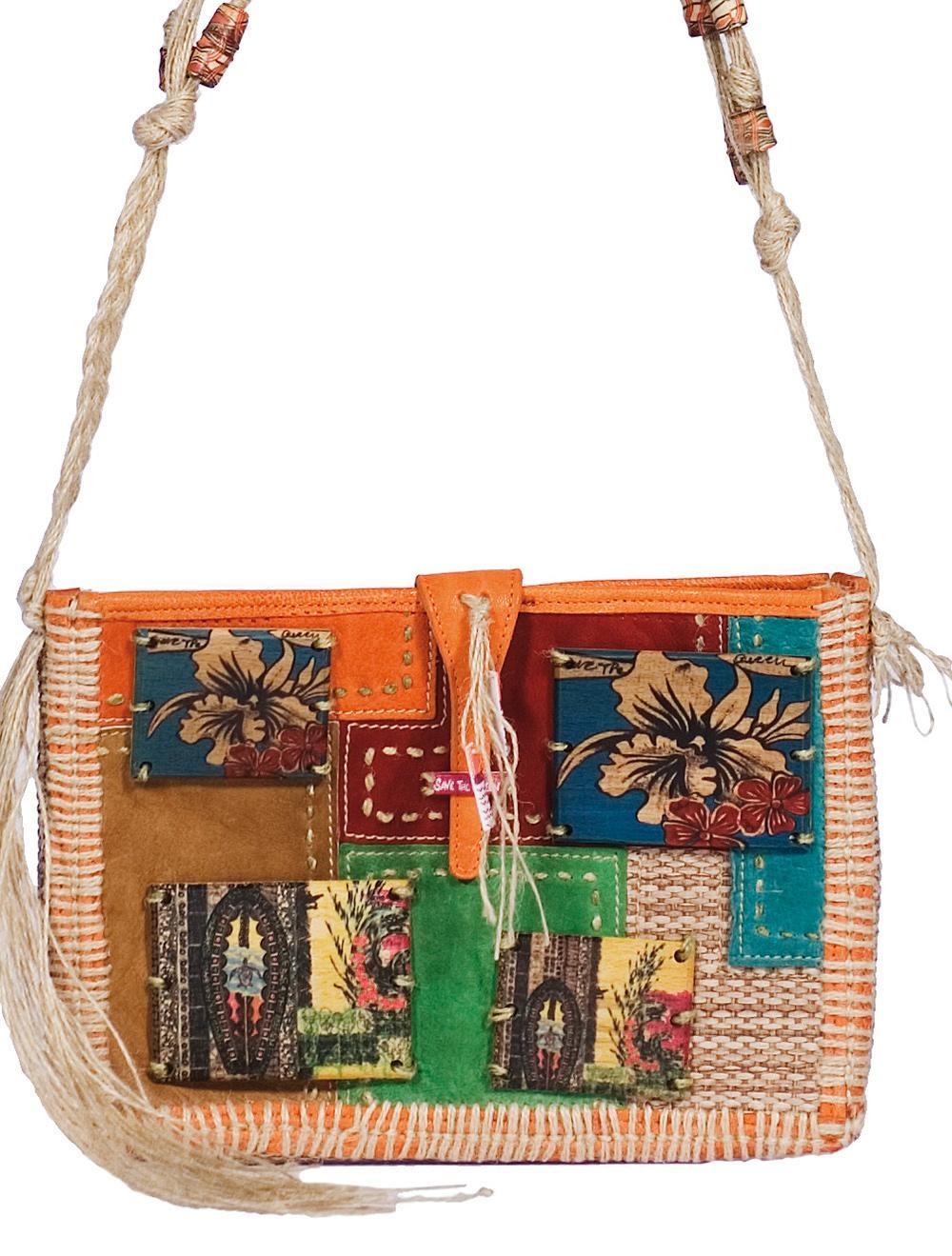 Save The Queen Borsa Piccola In Stuoia Naturale