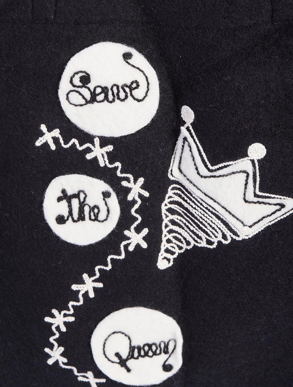 Save The Queen Borsa Shopper In Lana Con Ricamo