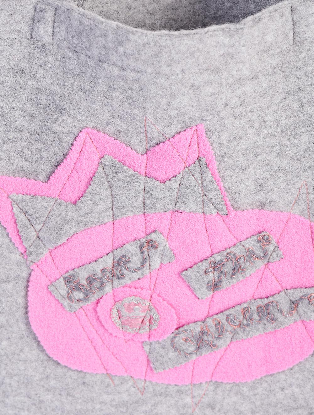 Save The Queen Borsa Shopper In Lana Con Ricamo