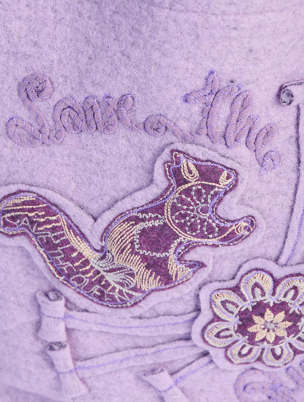 Save The Queen Borsa Shopper In Lana Con Ricamo