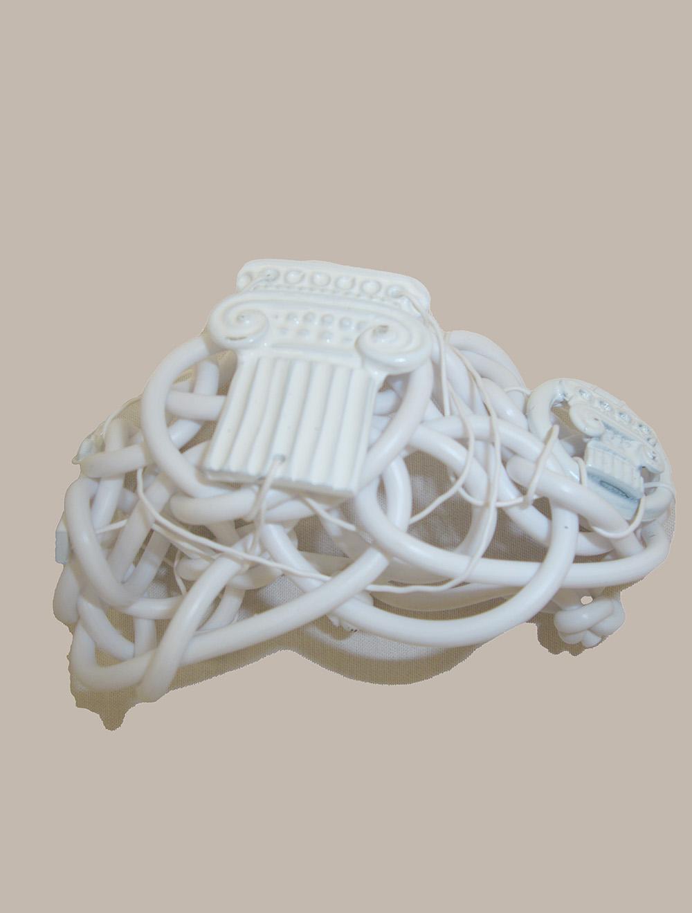 Save The Queen Bracciale Bianco In PVC Intrecciato