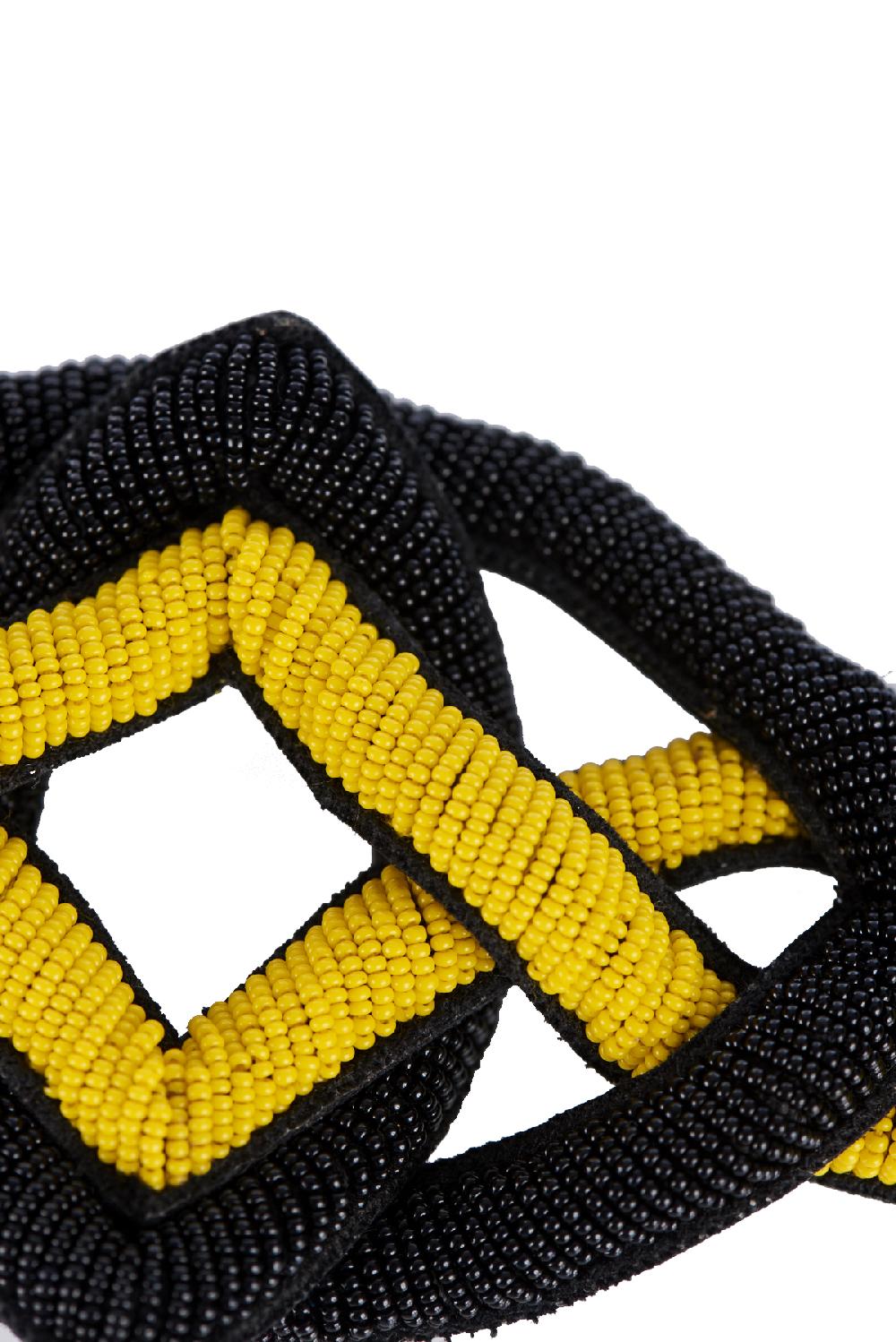 Save The Queen Bracciale Di Perline Gialle E Nere