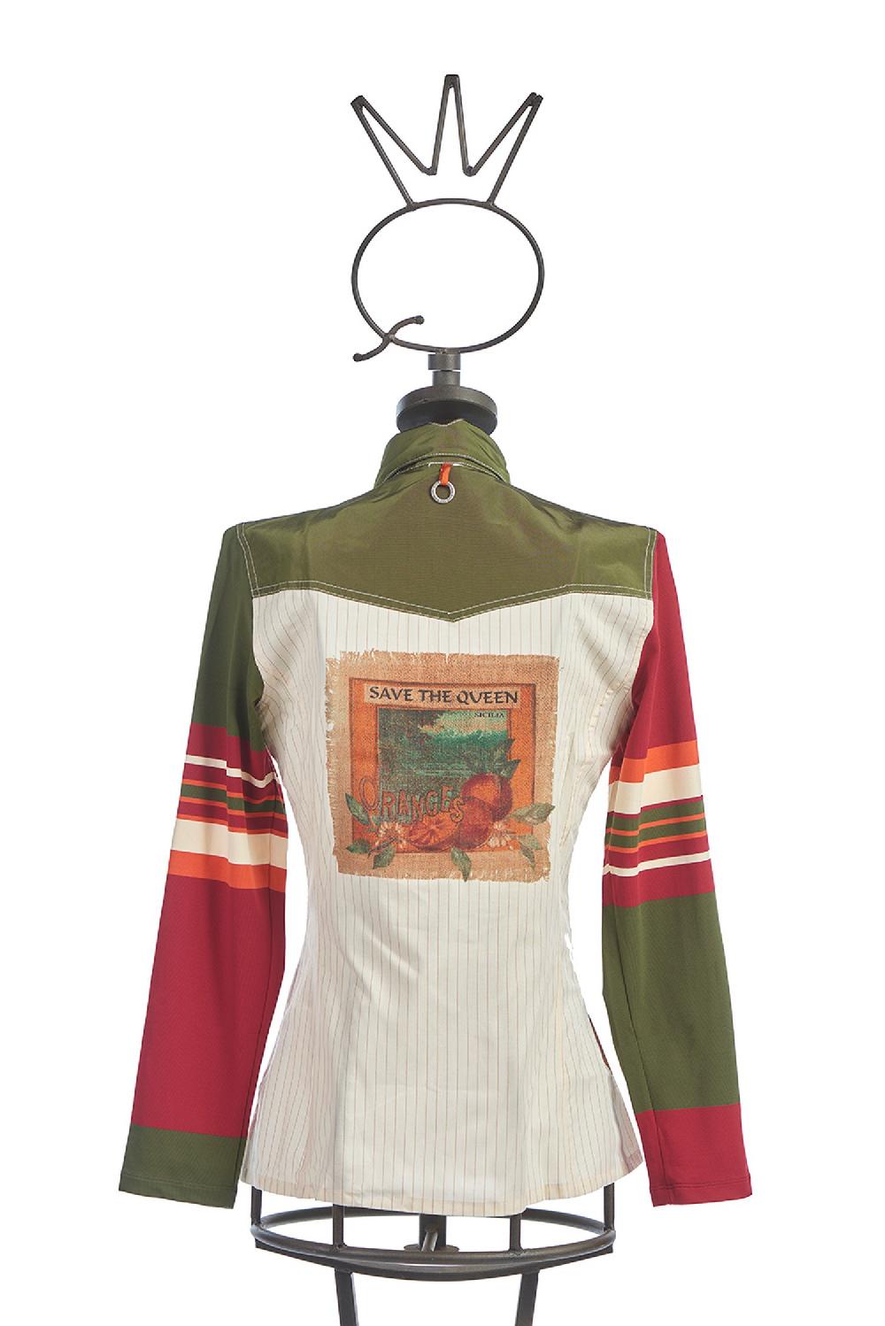 Save The Queen Camicia A Righe Con Stampa